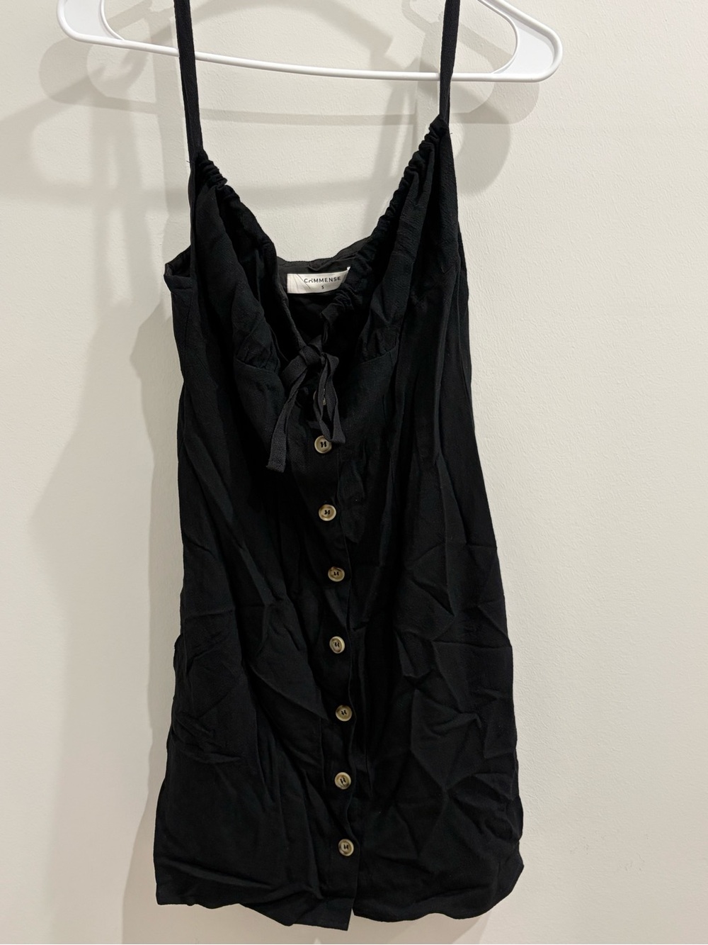 C/MEO Collective Black Button-Front Mini Dress